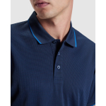 Polo technique avec bord-côte contrasté 200 g/m² Roly Direct Sian couleur bleu roi vue détaillée 3