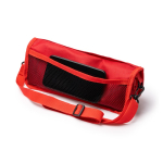 Chaise pliante compacte en polyester avec housse et poches couleur rouge vue détaillée 2