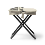 Chaise pliante compacte en polyester avec housse et poches couleur beige deuxième vue