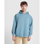 Sweat unisexe oversize avec capuche doublée 320 g/m² Roly Direct Otto couleur bleu gris vue détaillée 1