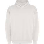 Sweat unisexe oversize avec capuche doublée 320 g/m² Roly Direct Otto couleur blanc cassé première vue d'usage