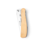 Outil multifonction 4 en 1 avec corps en bambou et acier inoxydable couleur naturel deuxième vue