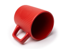Tasse en céramique 320 ml avec extérieur mat et design nervuré couleur rouge vue détaillée 1