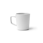 Tasse en céramique 320 ml avec extérieur mat et design nervuré couleur blanc deuxième vue