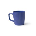Tasse en céramique 320 ml avec extérieur mat et design nervuré couleur bleu marine deuxième vue