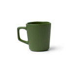 Tasse en céramique 320 ml avec extérieur mat et design nervuré couleur vert foncé deuxième vue