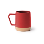Tasse en céramique finition mate avec anse géométrique 320 ml couleur rouge deuxième vue