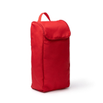 Sac à chaussures écologique avec maille respirante et base matelassée couleur rouge première vue d'usage
