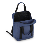 Sac à dos pour ordinateur en RPET avec bandes réfléchissantes 15,6'' couleur bleu foncé deuxième vue