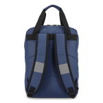 Sac à dos pour ordinateur en RPET avec bandes réfléchissantes 15,6'' couleur bleu foncé quatrière vue
