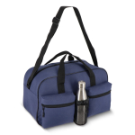 Sac de sport en PET recyclé avec double poche frontale 25 L couleur bleu foncé deuxième vue