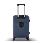 Valise cabine 20 pouces avec roues pivotantes à 360° couleur bleu foncé troisième vue
