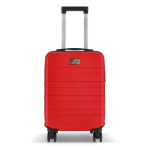 Valise cabine 18 pouces avec 4 roues pivotantes et support téléphone couleur rouge