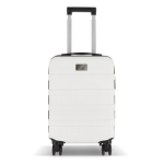 Valise cabine 18 pouces avec 4 roues pivotantes et support téléphone couleur blanc