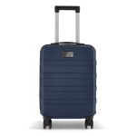 Valise cabine 18 pouces avec 4 roues pivotantes et support téléphone couleur bleu foncé