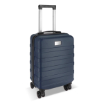 Valise cabine 18 pouces avec 4 roues pivotantes et support téléphone couleur bleu foncé deuxième vue