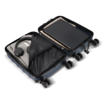Valise cabine 18 pouces avec 4 roues pivotantes et support téléphone couleur bleu foncé cinquième vue