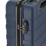 Valise cabine 18 pouces avec 4 roues pivotantes et support téléphone couleur bleu foncé sixième vue