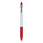 Stylo 3 couleurs avec stylet tactile et grip antidérapant couleur rouge quatrière vue