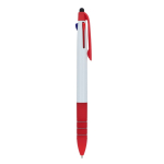 Stylo 3 couleurs avec stylet tactile et grip antidérapant couleur rouge cinquième vue