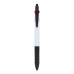Stylo 3 couleurs avec stylet tactile et grip antidérapant couleur blanc/noir deuxième vue
