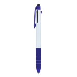 Stylo 3 couleurs avec stylet tactile et grip antidérapant couleur bleu foncé