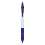 Stylo 3 couleurs avec stylet tactile et grip antidérapant couleur bleu foncé deuxième vue