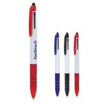 Stylo 3 couleurs avec stylet tactile et grip antidérapant