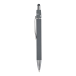 Stylo à bille rotatif en aluminium avec clip métallique, encre bleue couleur gris