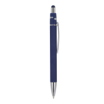 Stylo à bille rotatif en aluminium avec clip métallique, encre bleue couleur bleu foncé cinquième vue