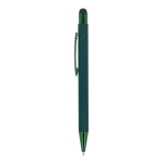 Stylo avec pointe tactile et clip métallique, encre bleue couleur vert foncé
