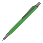 Stylo en aluminium avec clip métallique, toucher doux, encre bleue couleur vert lime