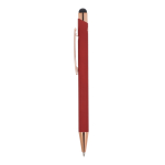 Stylo en aluminium recyclé avec gravure laser et clip métallique couleur rouge foncé