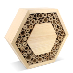 Ruche hexagonale en bois FSC pour abeilles solitaires couleur naturel