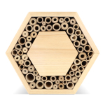 Ruche hexagonale en bois FSC pour abeilles solitaires couleur naturel deuxième vue