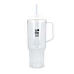 Gobelet isotherme et antifuite 1 L avec poignée latérale et paille vue principale