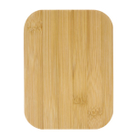 Boîte repas en inox avec couvercle en bambou, couverts et élastique couleur argenté quatrière vue