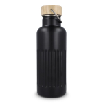 Gourde isotherme anti-fuite avec bouchon en bambou et anse 500 ml couleur noir cinquième vue