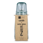 Carafe avec bouchon métallique et verre assorti 1 L couleur transparent deuxième vue