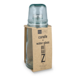 Carafe avec bouchon métallique et verre assorti 1 L couleur transparent quatrière vue