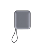 Batterie externe avec câbles intégrés et charge rapide 10 000 mAh couleur gris foncé deuxième vue