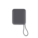 Batterie externe avec câbles intégrés et charge rapide 10 000 mAh couleur gris foncé troisième vue