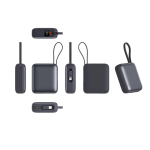 Batterie externe avec câbles intégrés et charge rapide 10 000 mAh couleur gris foncé cinquième vue