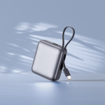 Batterie externe avec câbles intégrés et charge rapide 10 000 mAh couleur gris foncé sixième vue