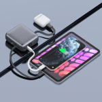 Batterie externe avec câbles intégrés et charge rapide 10 000 mAh couleur gris foncé septième vue