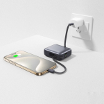 Batterie externe avec câbles intégrés et charge rapide 10 000 mAh couleur gris foncé huitième vue