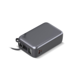 Batterie externe compacte avec charge rapide et écran LED 30 000 mAh couleur gris foncé