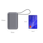 Batterie externe compacte avec charge rapide et écran LED 30 000 mAh couleur gris foncé cinquième vue