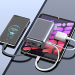 Batterie externe compacte avec charge rapide et écran LED 30 000 mAh couleur gris foncé septième vue