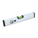 Niveau à bulle avec graduation jusqu’à 30 cm et double bulle couleur blanc